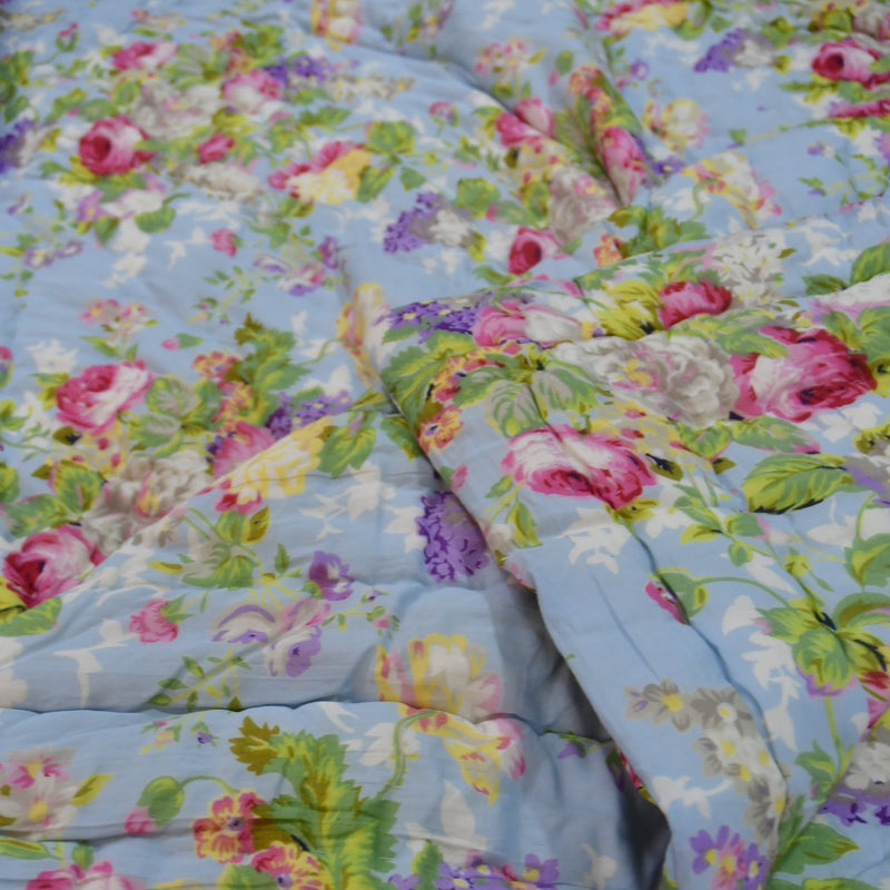 Sky Blue Floral Quilt