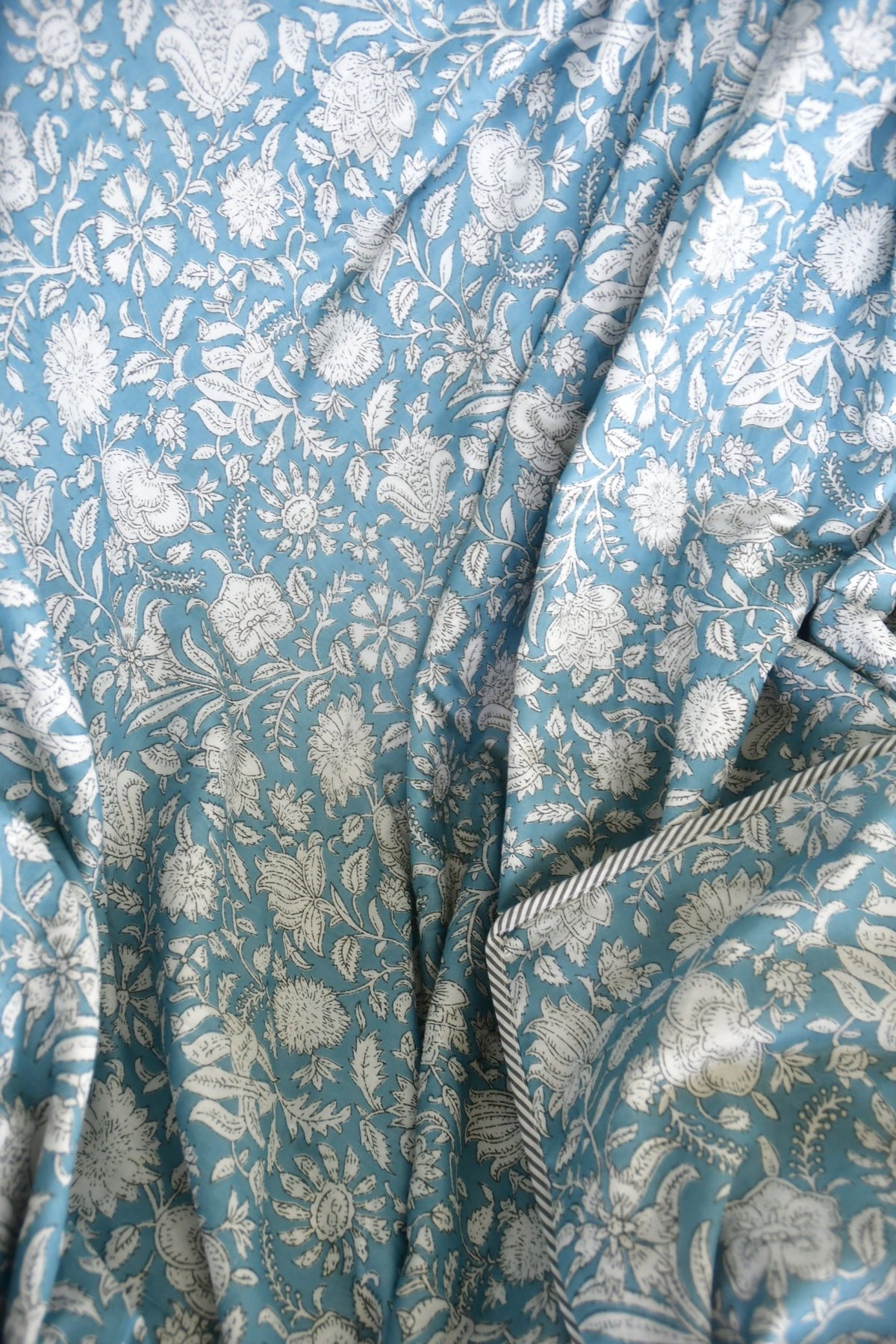 Bluish Cyan floral Print Dohar