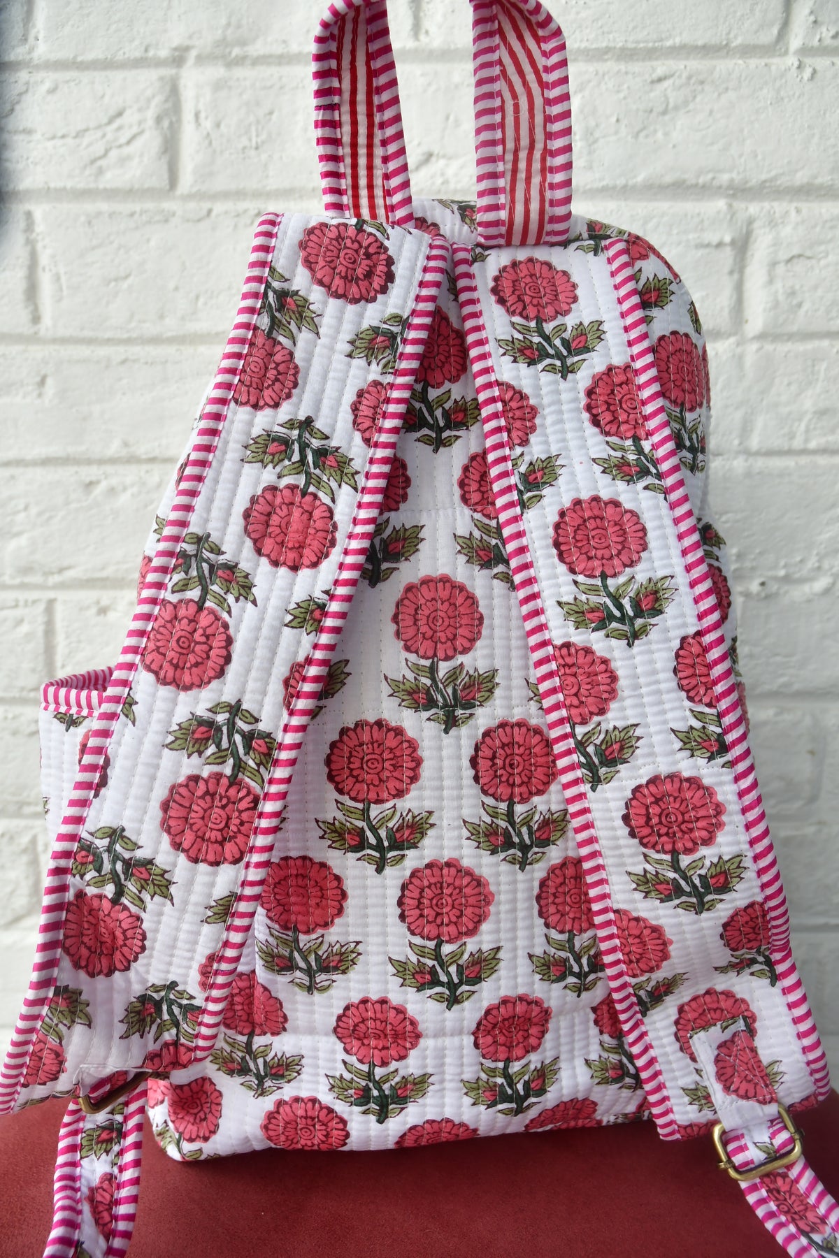 Pink Floral Buti Backpack