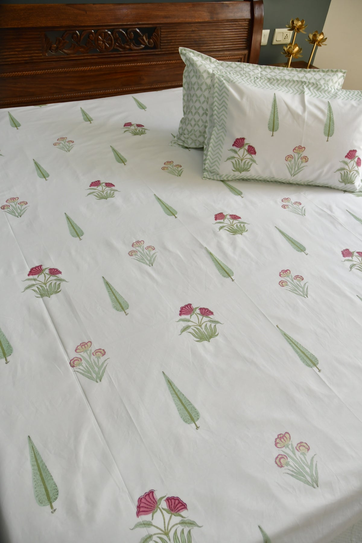 Summer Bliss Bedsheet Hand Block