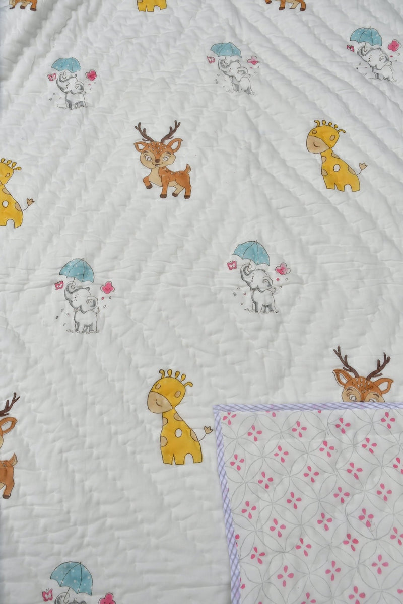 Animal print baby quilts