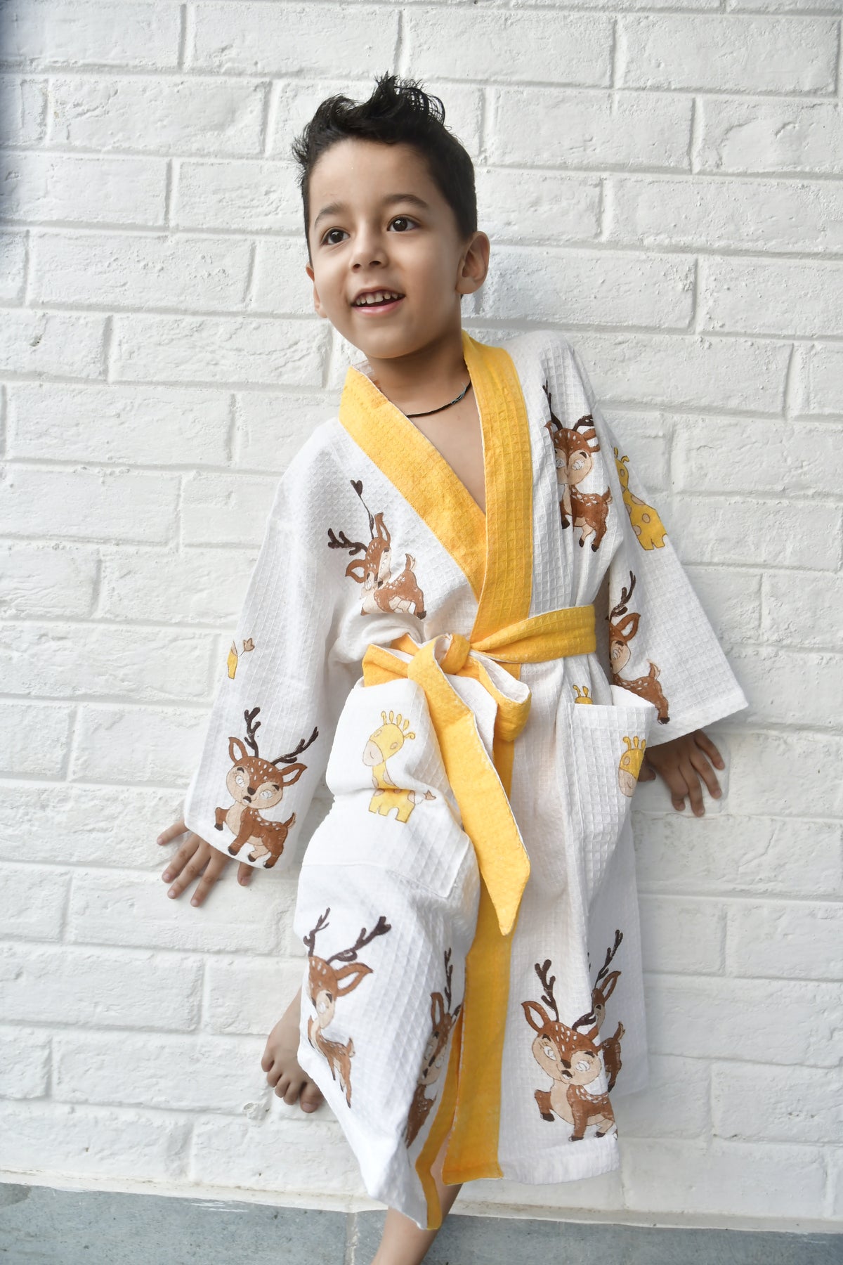 Kids yellow bathrobe