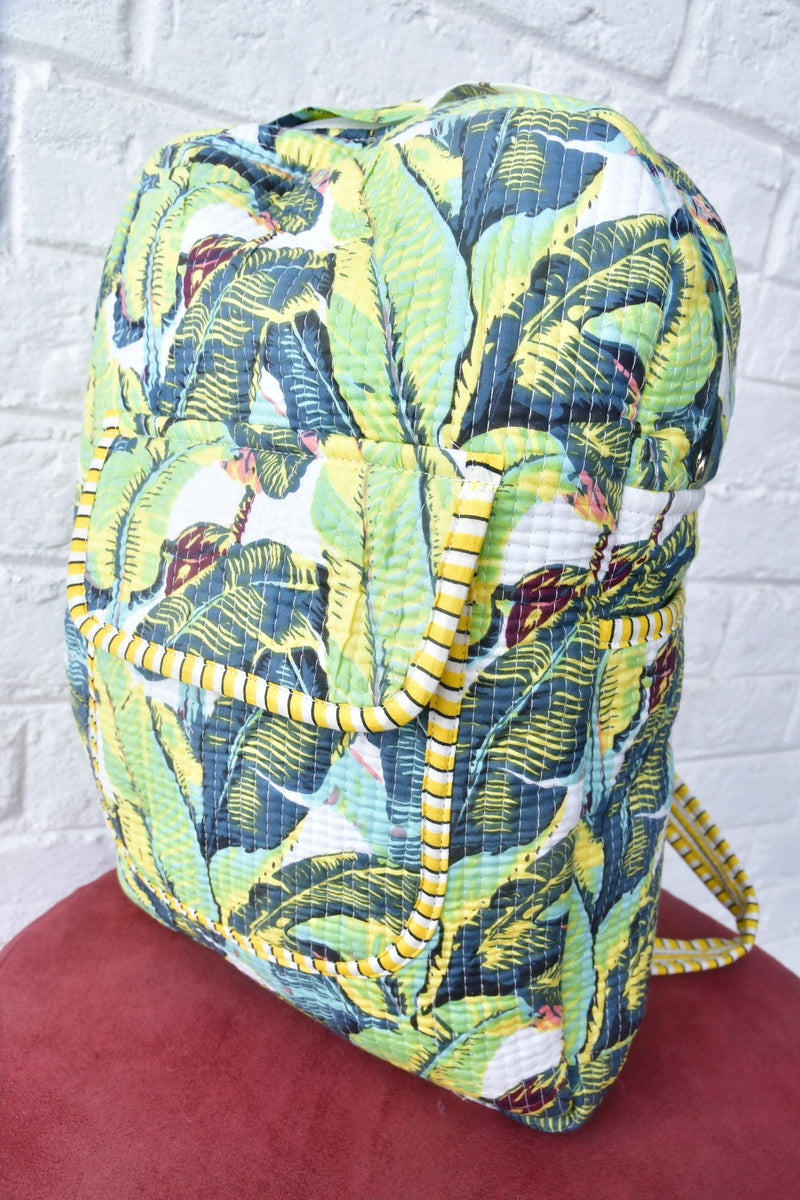 Banana leaf print backpack