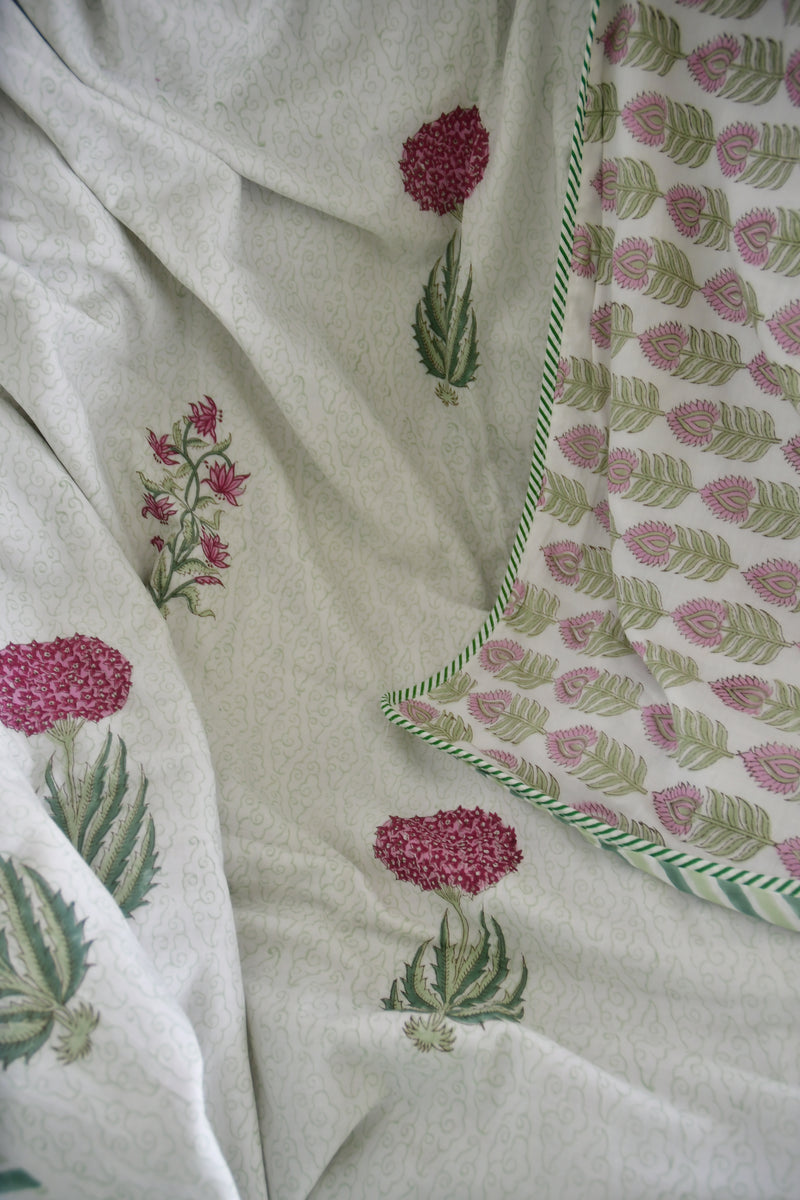 Premium Serene Pink Green Dohar - AC Dohar