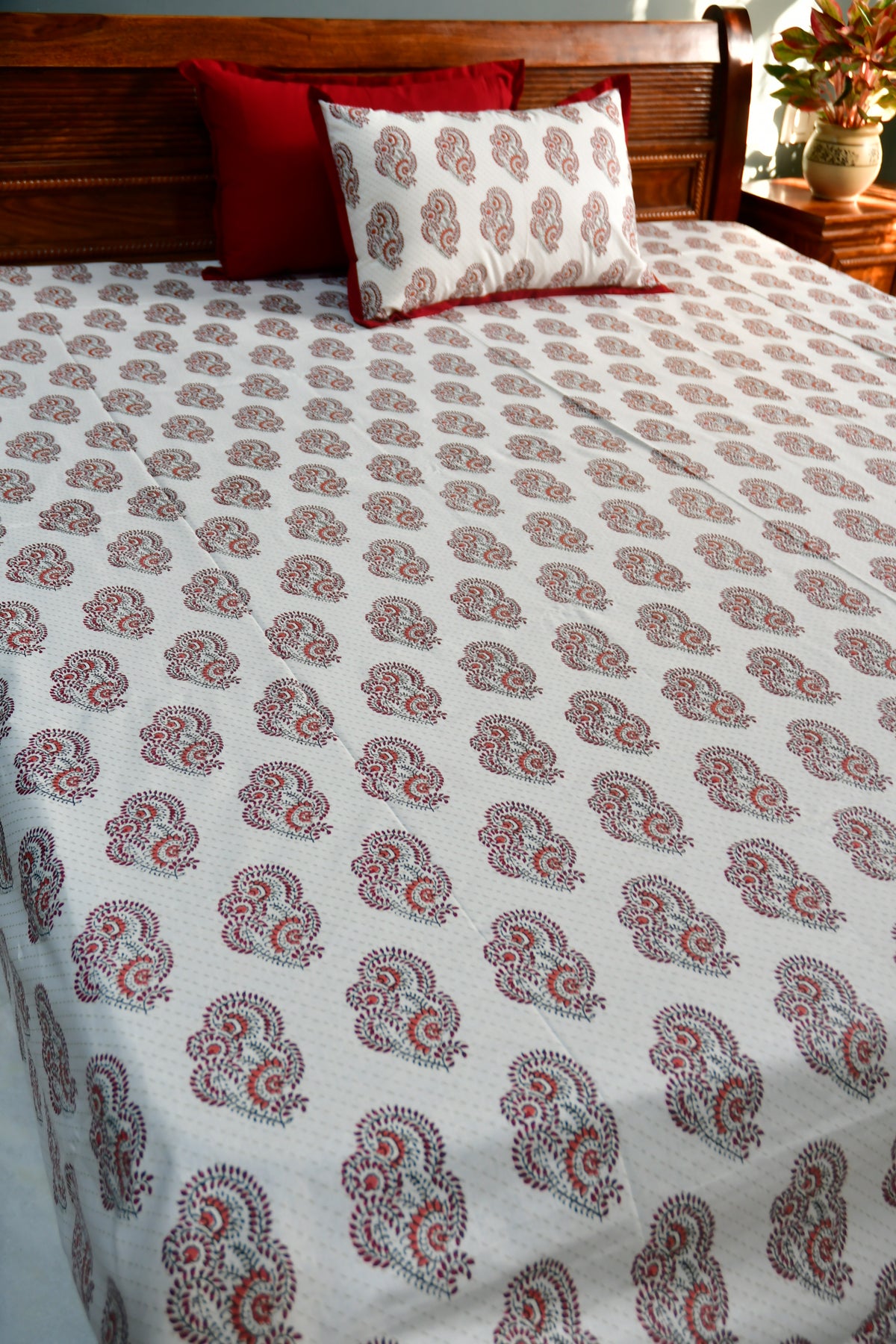 Exclusive Super King Cotton Bedsheet - Handblock, premium, organic, Jaipuri