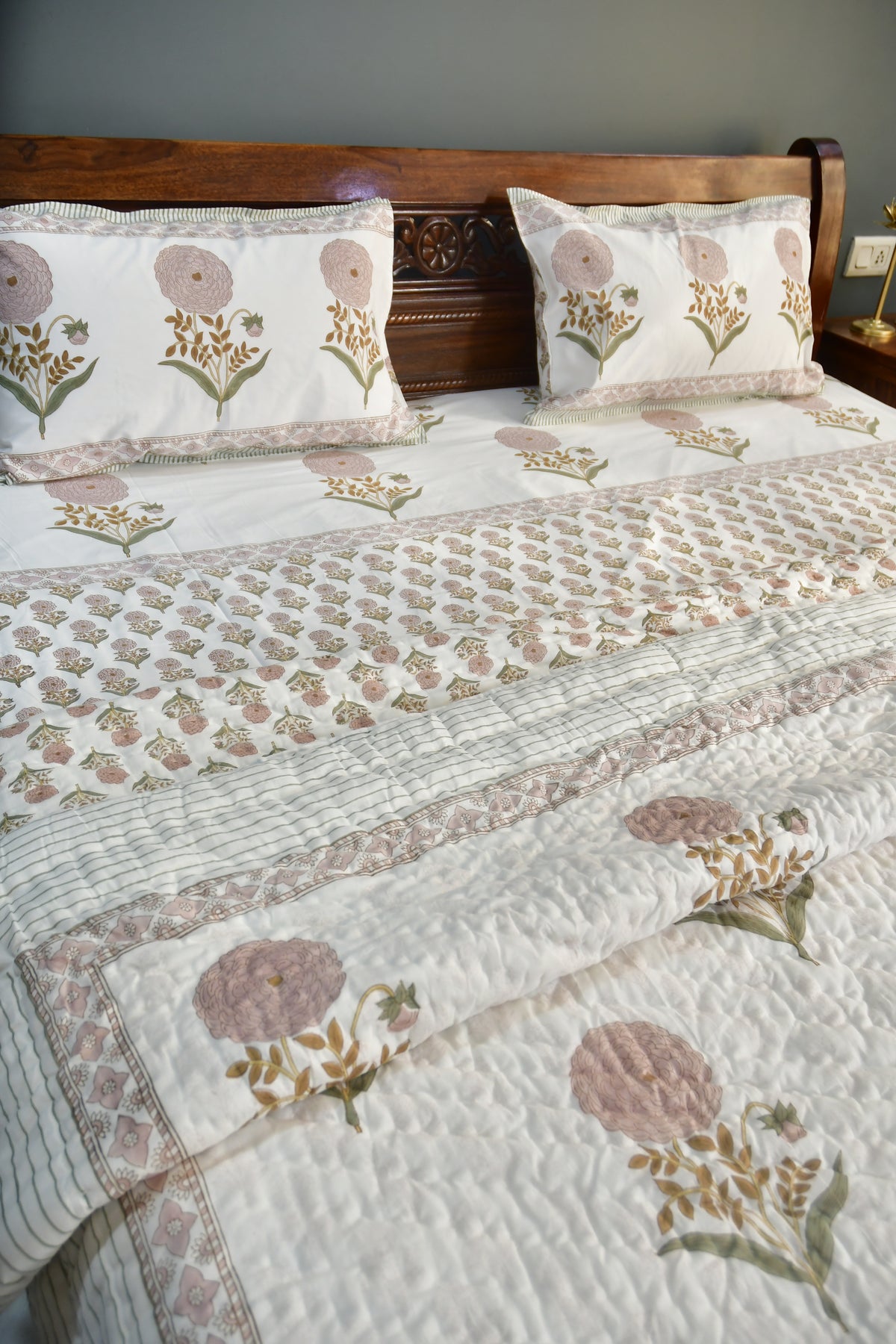 Pink Phool Bedding set - Rajasthan's best