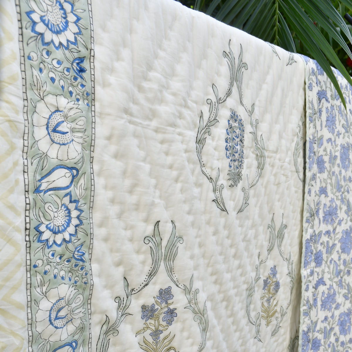 Blue and white quilt