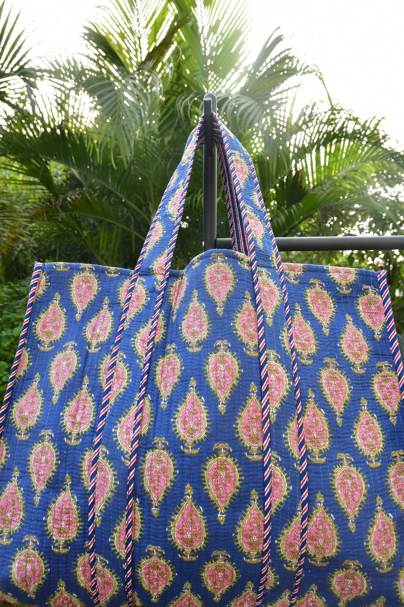 Blue Buta Tote Bag