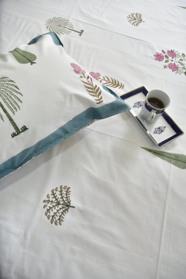 Floral Bliss Hand Block Bedsheet