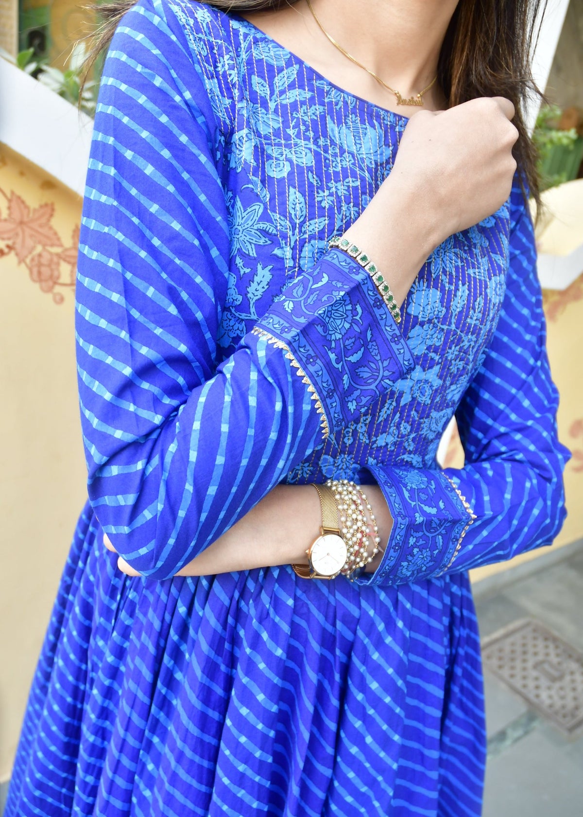 Jaipuri Lehariya Anarkali Kurta