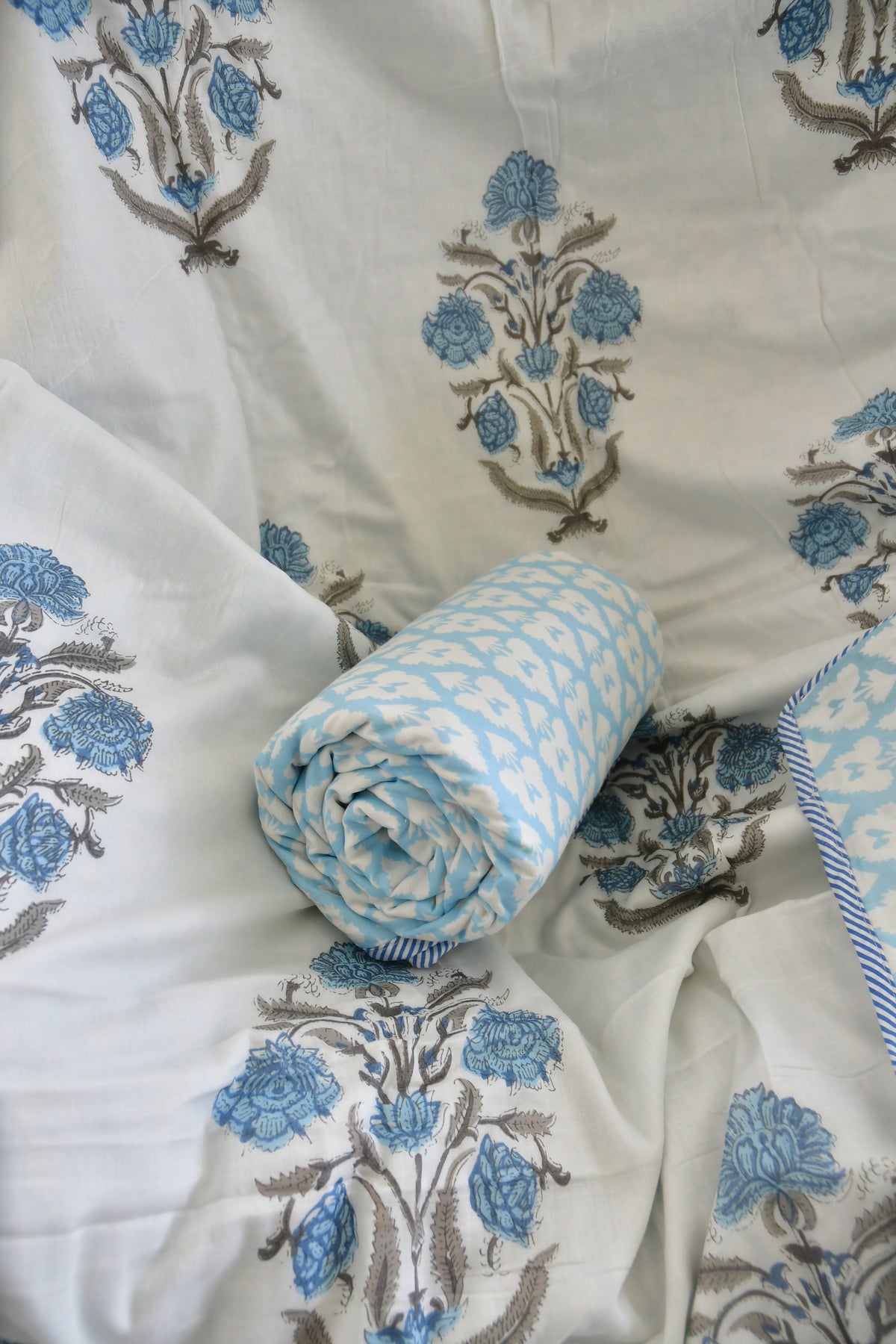 Sky Blue Buta Print Dohar