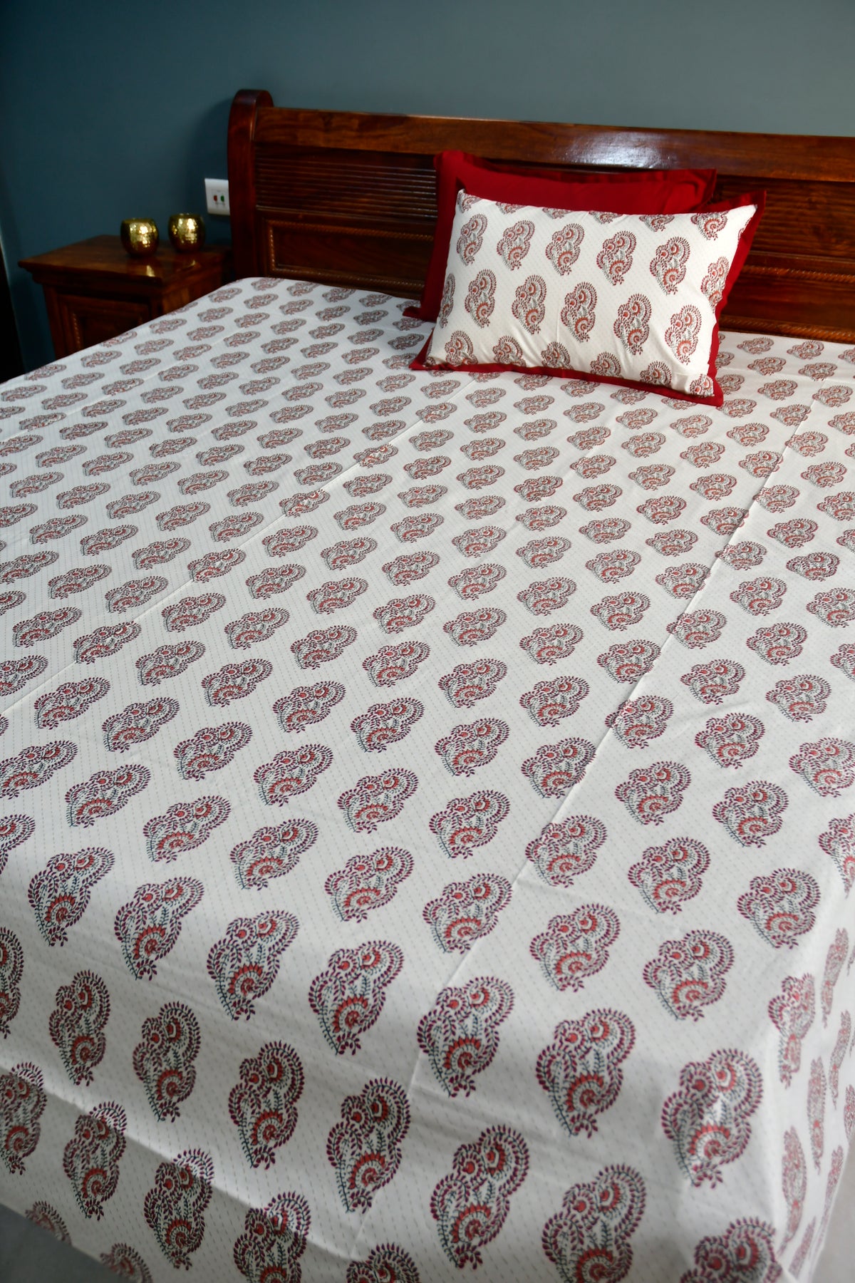 Exclusive Super King Cotton Bedsheet - Handblock, premium, organic, Jaipuri, Rajasthan