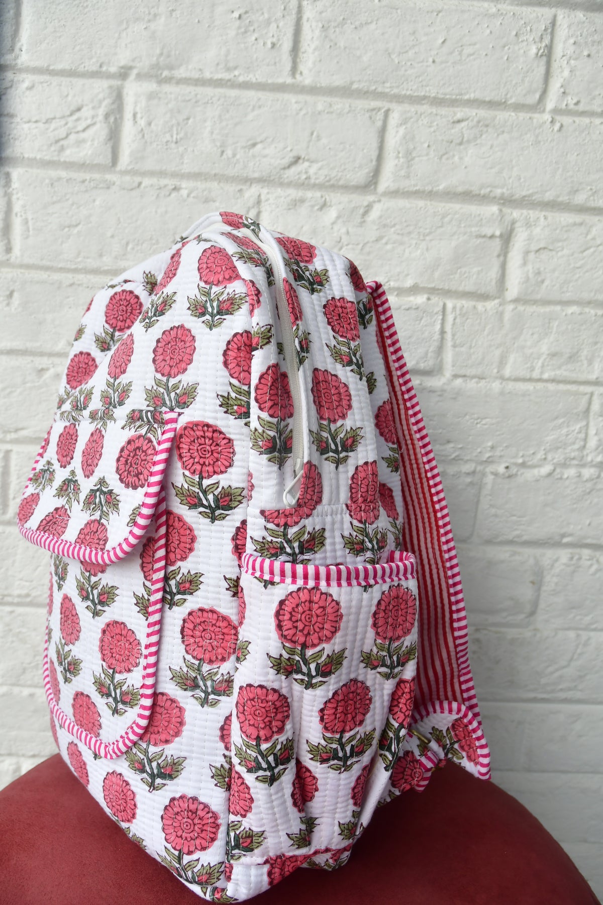 Pink Floral Buti Backpack