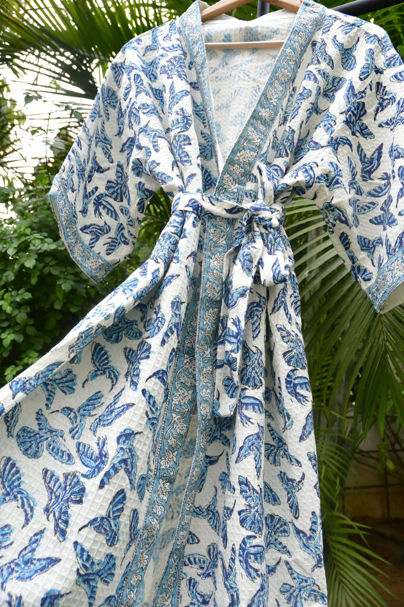 Hand Block cotton Bathrobe