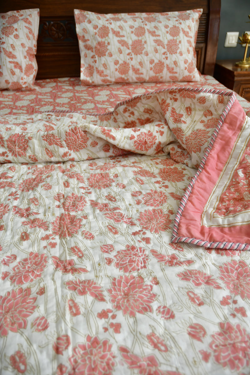 Pink floral Bedding set