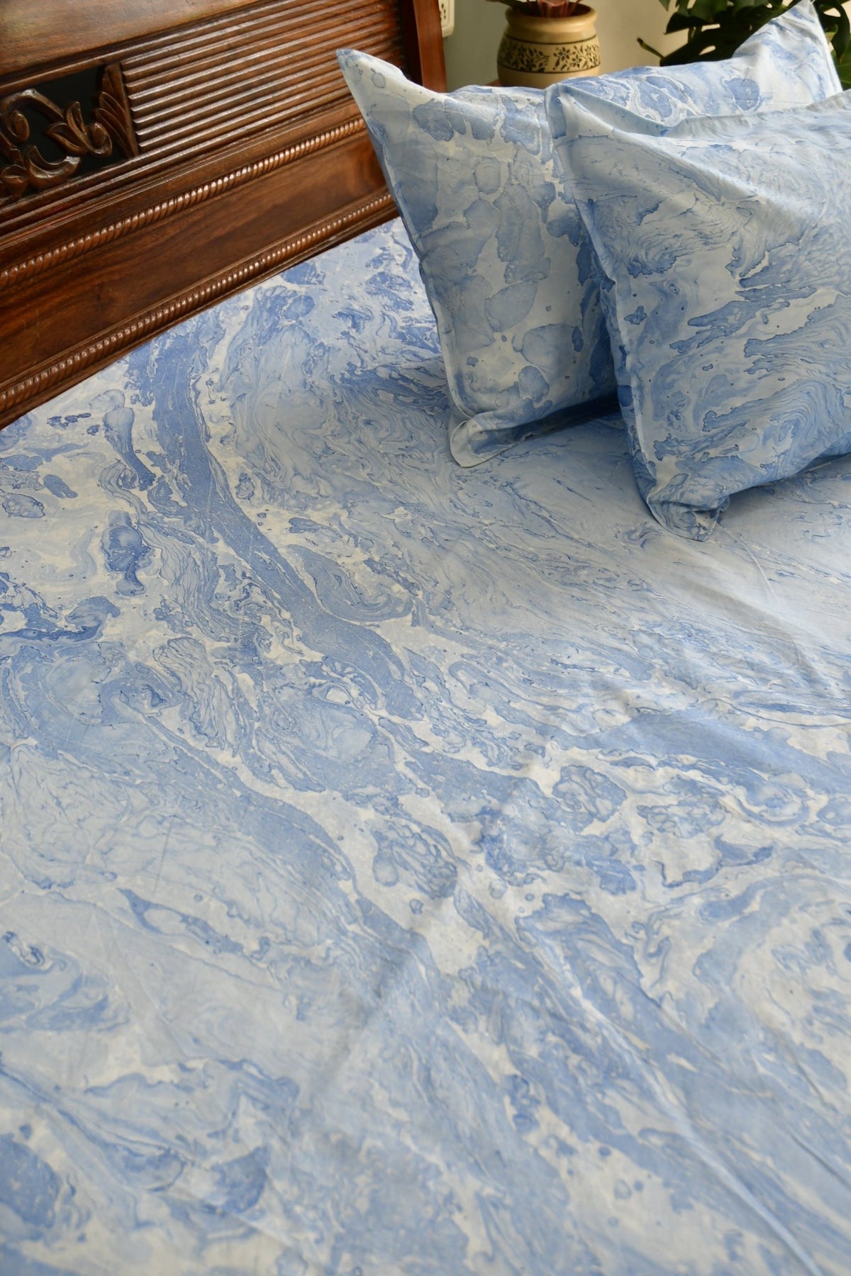 Preimum , organic Blue Marble Double Bedsheet 