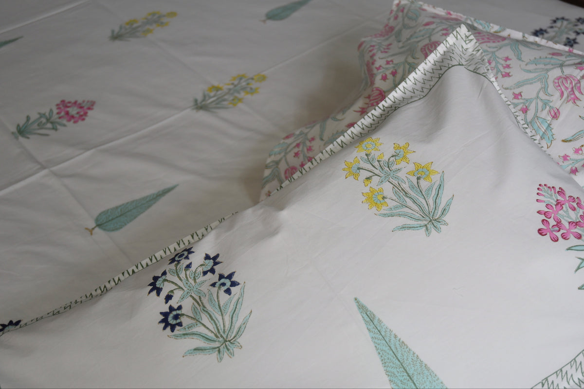 White trendy bedsheet