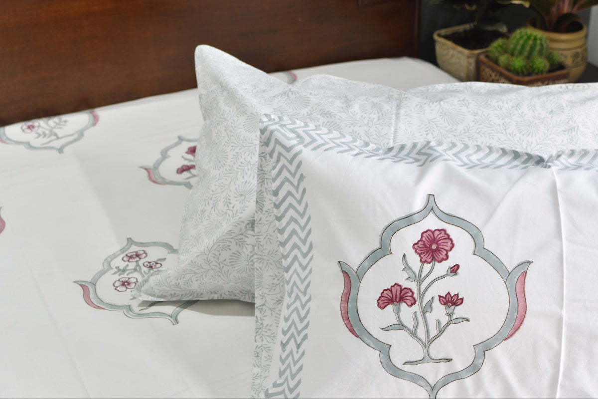 Moroccan Bliss Bedsheet: Hand Block Print, Jaipur, Premium Cotton