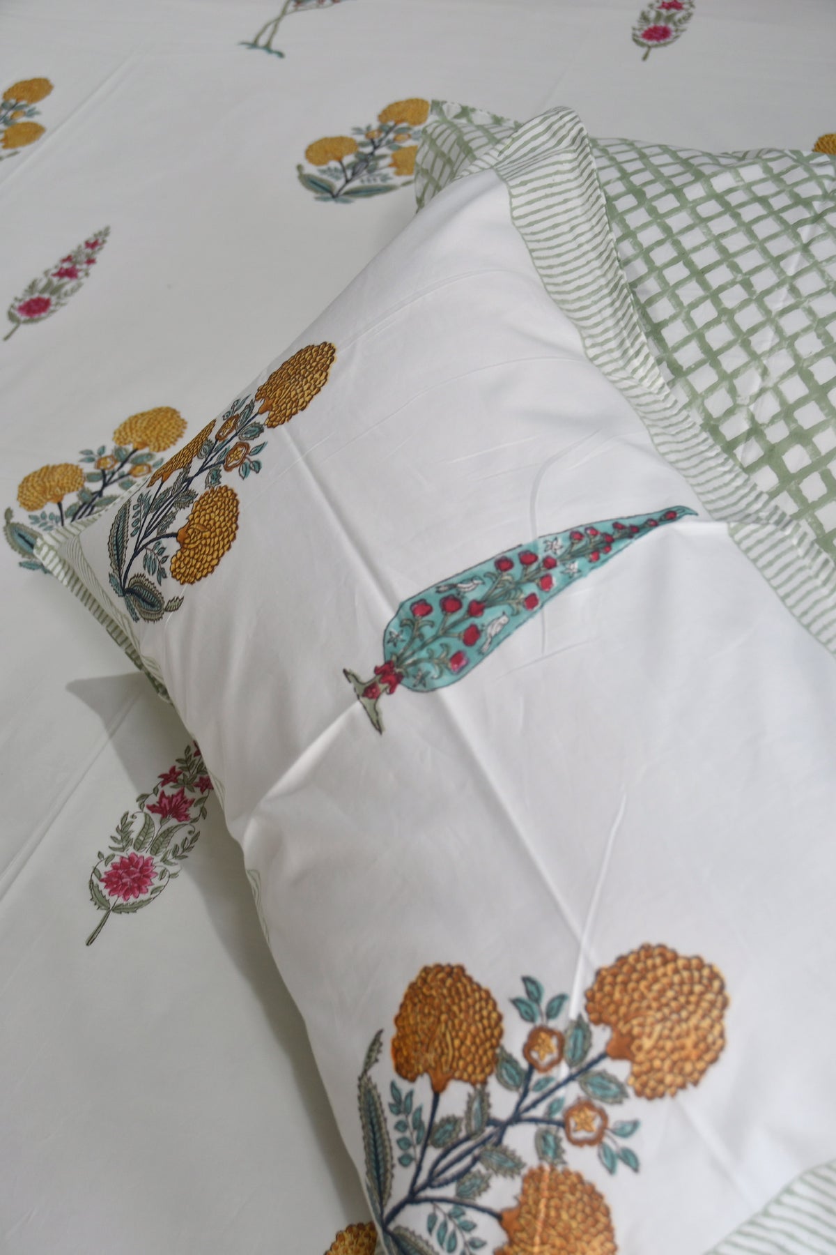 Marigold Bedsheet Premium Hand Block