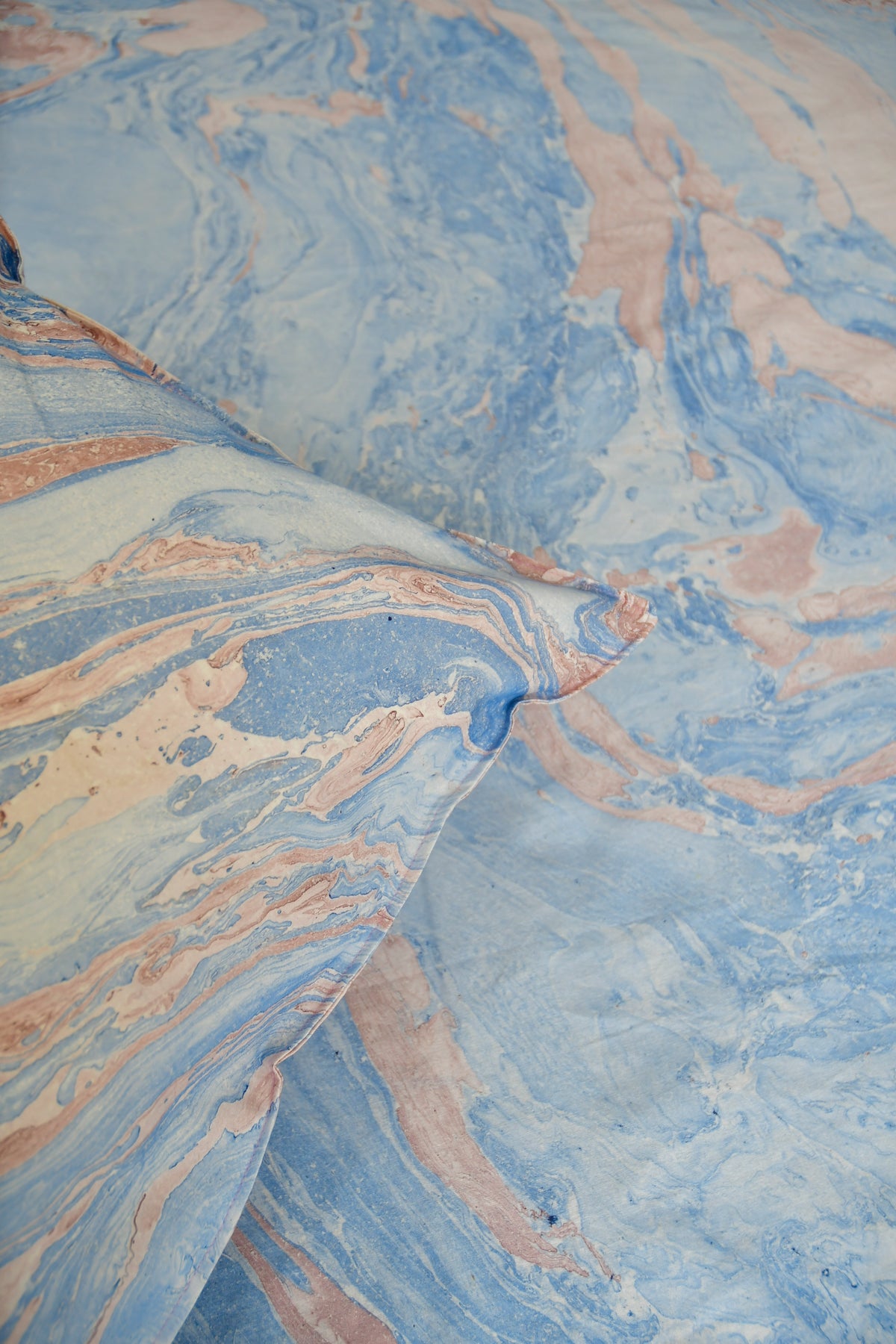 Pink Blue Marble Double Bedsheet - Rajasthan's best