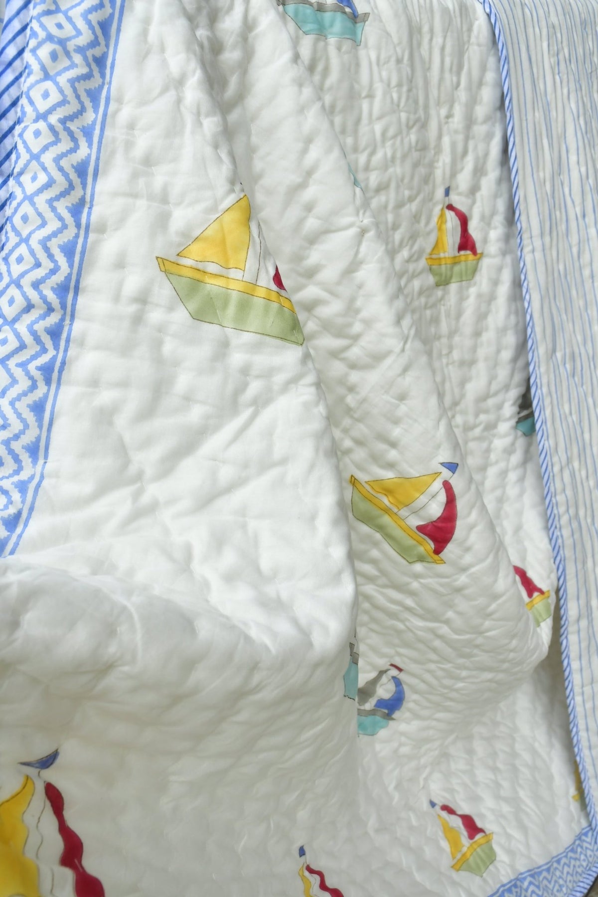 Boat Print Mul Mul Quilt