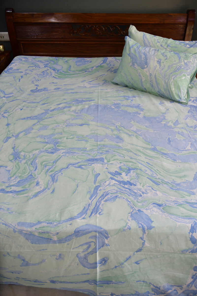 Ocean Marble Double Bedsheet Premium 