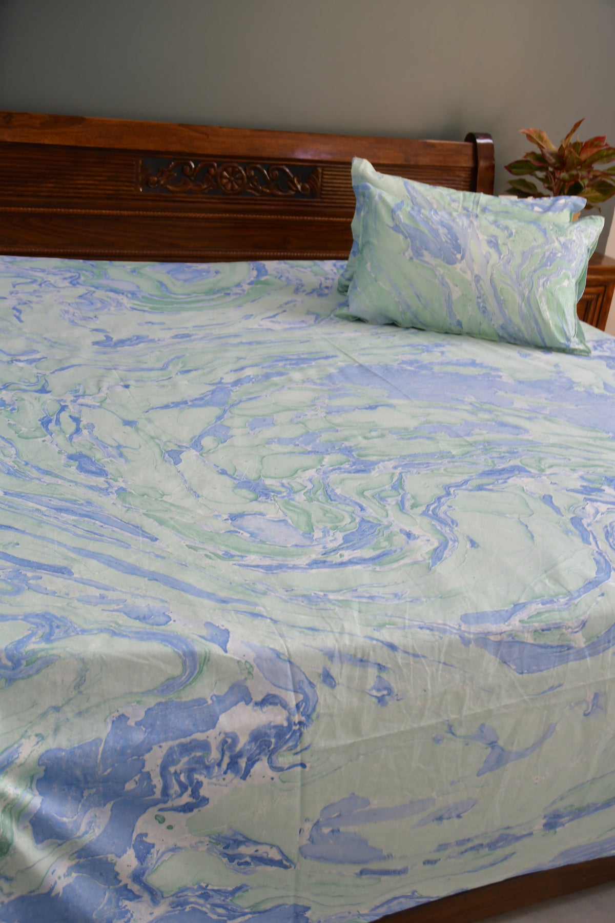 Ocean Marble Double Bedsheet premium cotton