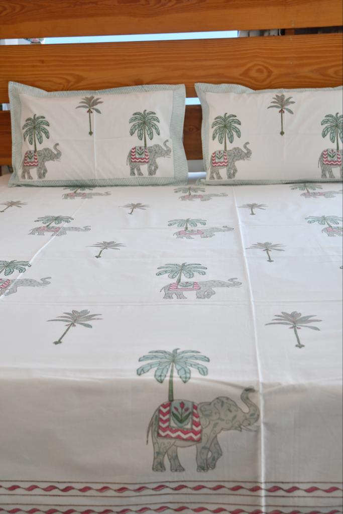 Royal Elephant Bedsheet Premium cotton Rajasthani