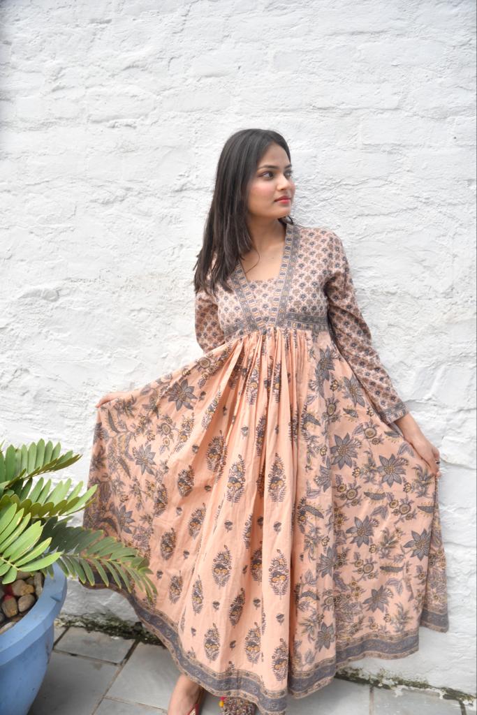 Blush Floral Anarkali Kurta